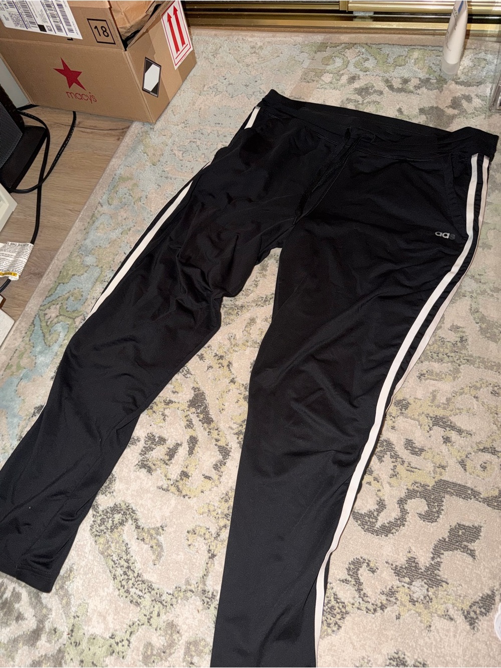 women’s Black Track Pants with Side Stripes